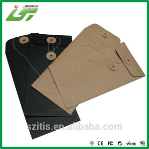 personalizado sobre papel kraft con el botón y cierre de cuerda - Product Image 1