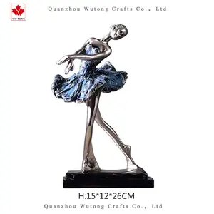 Resin Figurines European Retro Resin Ballet Girl Figurine Creative Dancing Lady Sculpture Statue For Home/Office Art Decor