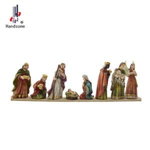 Ensemble de crèche en polyrésine de haute qualité sculpté à la main scène de berceau de <span class=keywords><strong>noël</strong></span> houx famille Sculpture modèle de <span class=keywords><strong>noël</strong></span> religieux en plein air - Product Image 3