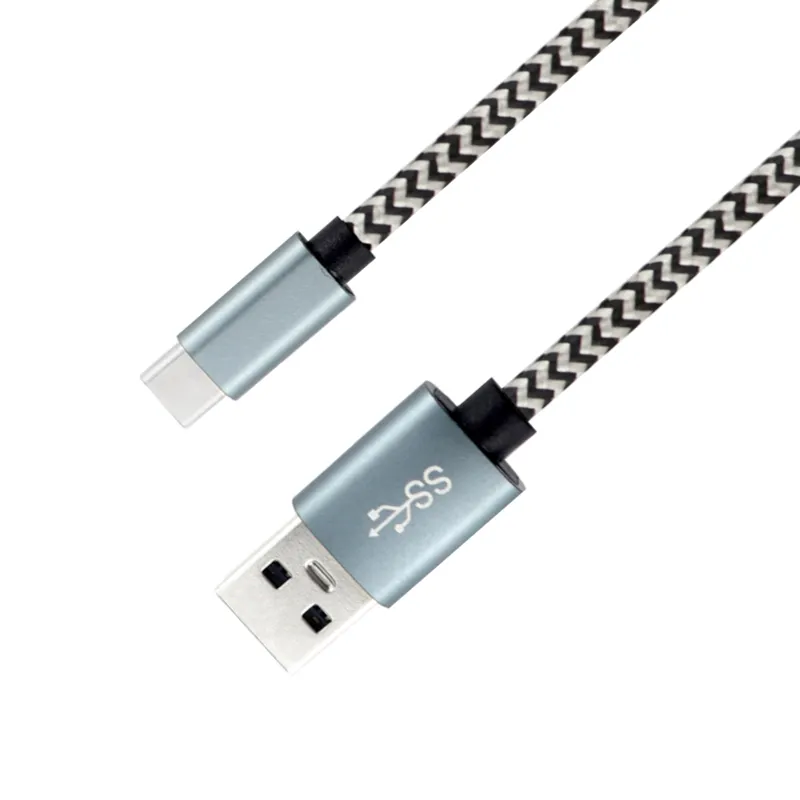 ניילון קלוע כבל מסוג C, C 3.1 סוג Usb לסוג Usb 3.0 נתונים כבל טעינה עבור טלפון