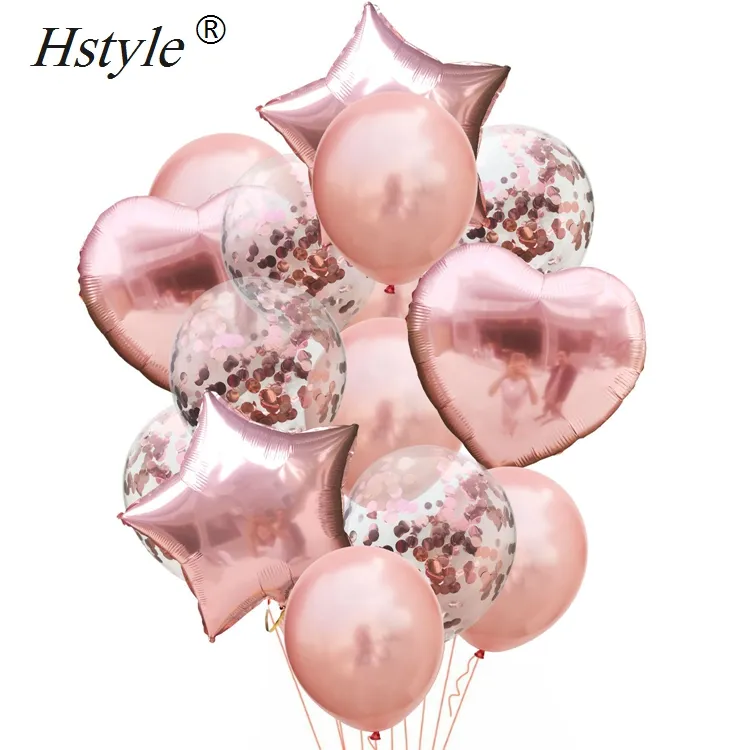 12 Inches Rose Gold Balloon and 18inch Star Heart Foil Balloons Party Decoration Accessories & Party Favors SET087