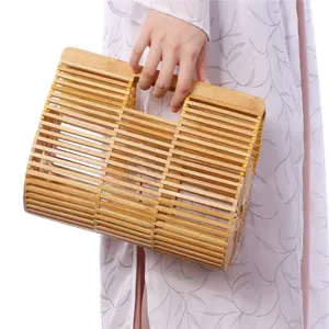 Latest Hollow Bamboo Straw Basket Bag Summer Tote Beach Casual Handbag Vintage Clutch Packs Bag Women Ladies Pouch Girls