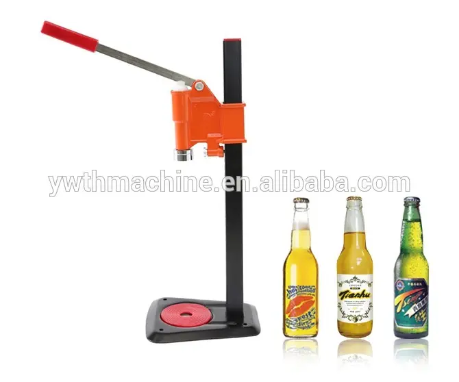 Máquina de tampa manual da garrafa da cerveja, portátil, tampa da coroa, garrafa de vidro, máquina de selagem, mais próximo crowning