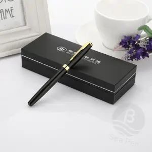 Aangepaste pen LOGO metalen roller pen met pen box voor relatiegeschenk