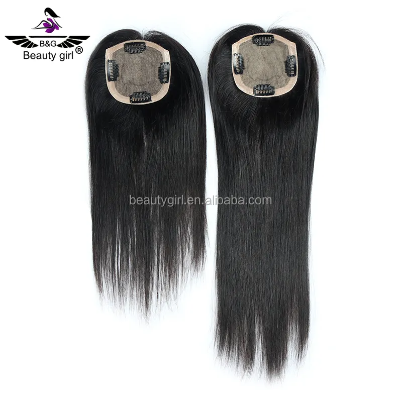 worldwide shipping real raw virgin Indian hair hand tied silk base top topper human hair pieces for women/lady
