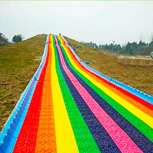 Glissière de neige sèche en plastique, nouveau projet personnalisé, arc-en-ciel, avec roulettes, pour parc extérieur, jeu - Product Image 2