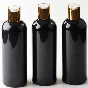 500ml nero PET di plastica vuota bottiglia di shampoo bottiglia di lozione 250ml vibrazione tappo di bottiglia