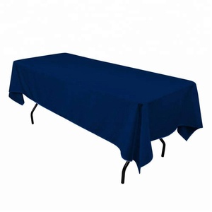 Manteles rectangulares <span class=keywords><strong>de</strong></span> poliéster para mesa <span class=keywords><strong>de</strong></span> boda, 90x132 pulgadas, azul marino, 100% poliéster, fábrica, venta al por mayor - Product Image 2