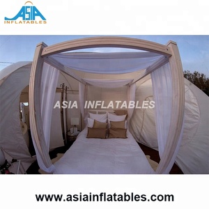 Tienda de campaña inflable para exteriores, Hotel de burbujas transparentes, carpa de burbuja media transparente