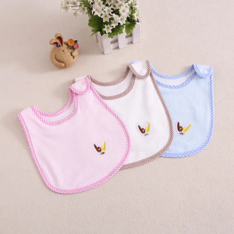 100%cotton baby bibs with custom embroidery logo