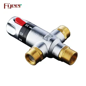 Fyeer DN20 G3/4" Brass Thermostatic Mixing Valve Water Temperature Control Valve