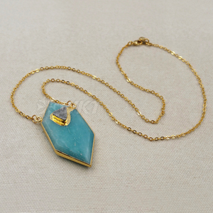 WT-N1067 WKT Nuovo Modo All'ingrosso Popolare Gioielli Druzy Quarzo Design Unico Naturale Amazonite <span class=keywords><strong>Collana</strong></span> - Product Image 3