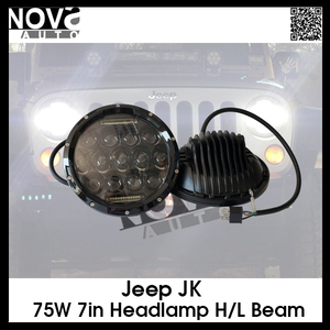 Nueva llegada 7 "Ronda coche LED luz de conducción del trabajo 7 pulgadas 75 W LED para el carro campo a través SUV <span class=keywords><strong>J</strong></span> - Product Image 2