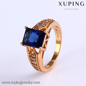 11789-مجوهرات Xuping أزياء 18K مطلية بالذهب خواتم الاصبع مع حجر ملون - Product Image 2