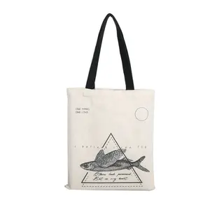 Promosyon Özelleştirilmiş kanvas pamuk çanta, Özel pamuk tote çanta, hayvan katlanabilir pamuklu alışveriş çantası