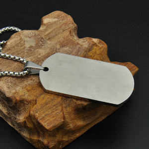 Classic Unisex Silver Dog Tag colgante de la joyería de acero inoxidable de la bandera americana collar - Product Image 5