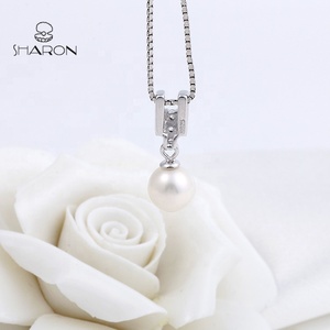 Bridal Singolo <span class=keywords><strong>Collana</strong></span> di <span class=keywords><strong>Perle</strong></span> <span class=keywords><strong>Collana</strong></span> di <span class=keywords><strong>Perle</strong></span> Da Sposa Argento D'acqua dolce della Perla Della <span class=keywords><strong>Collana</strong></span> Del Pendente - Product Image 3