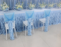 Nouvelle Bande de Chaise en Chiffon et Tulle Bouclé Effet Saule pour Mariage, Blanc, Taille Standard