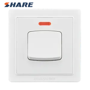 SHARE Profesional Venta caliente 45A 1 Gang 1 way Interruptor de pared Diseño de interruptor de pared Enchufe de interruptor de pared eléctrico