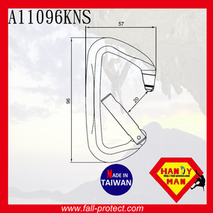 25KN D Type Mountain Climbing Straight Gate Aluminum Carabiner - Product Image 2