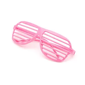 Fancy Dress 80s Neon Shutter Sunglasses Shades Clubbing Night Glasses Party (Neon Pink)