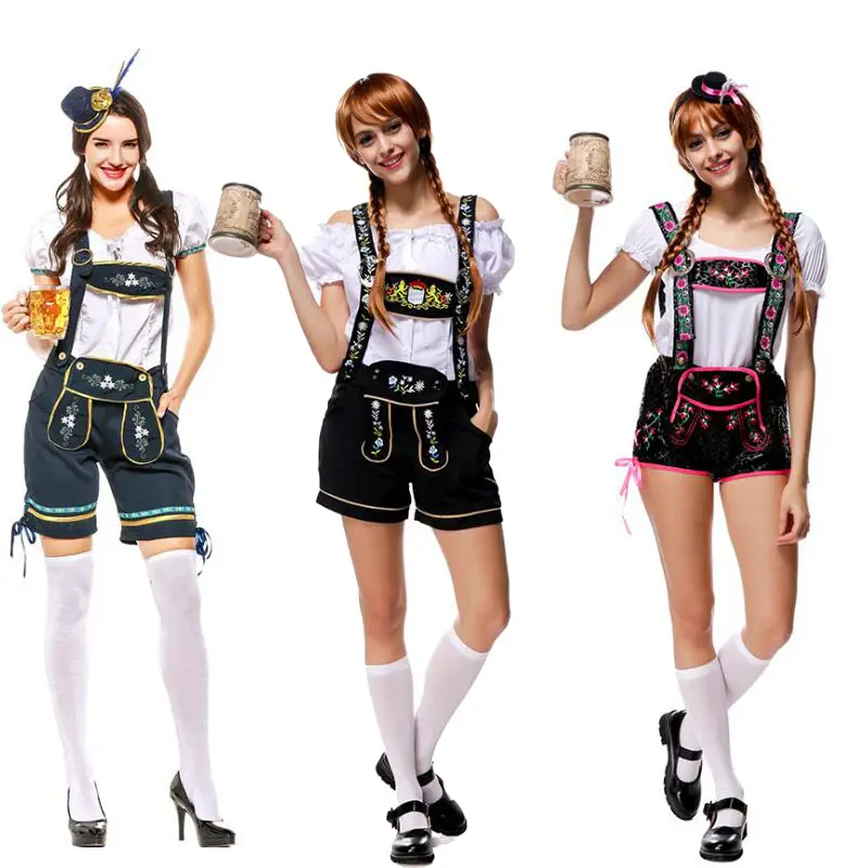 Coldker Oktoberfest Bavarese della Birra Cameriera Signore Vestito Operato Delle Donne Adulti Tedesco Costumi