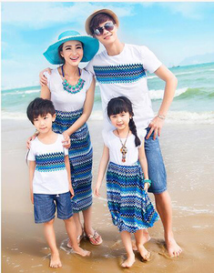 Nuovo Stile 2017 Abito Estivo Madre <span class=keywords><strong>e</strong></span> Figlia Alta Moda Stampato Abito da Spiaggia Madre <span class=keywords><strong>e</strong></span> Figlia Prezzo di Fabbrica - Product Image 3