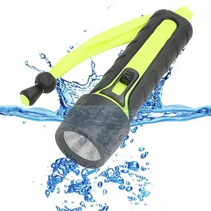 Outdoor draagbare waterdichte 1 w LED onderwater scuba zaklamp flash licht duiken zaklamp