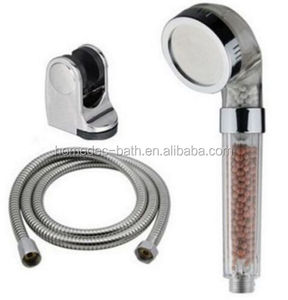 eco ion spa shower head + head holder + 1.45m shower hose 1/4 inch connecter ABS transparent body