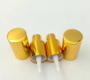 OEM Kustom 18/410 Shiny Golden Metal Fine Mist Sprayer Pompa Penyemprot Parfum Pompa dengan Over Cap