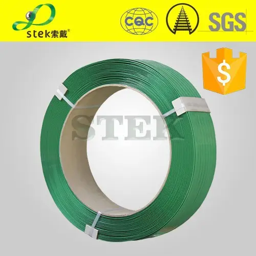 STEK colorful plastic pallet strapping with AAR certification