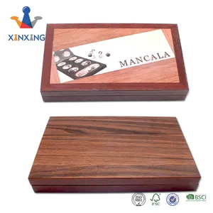डार्क तह लकड़ी mancala बहु रंग के कांच के मोती के साथ स्मार्ट सामरिक खेल बच्चों और वयस्कों के लिए गोल्डन बीन्स बोर्ड खेल सेट