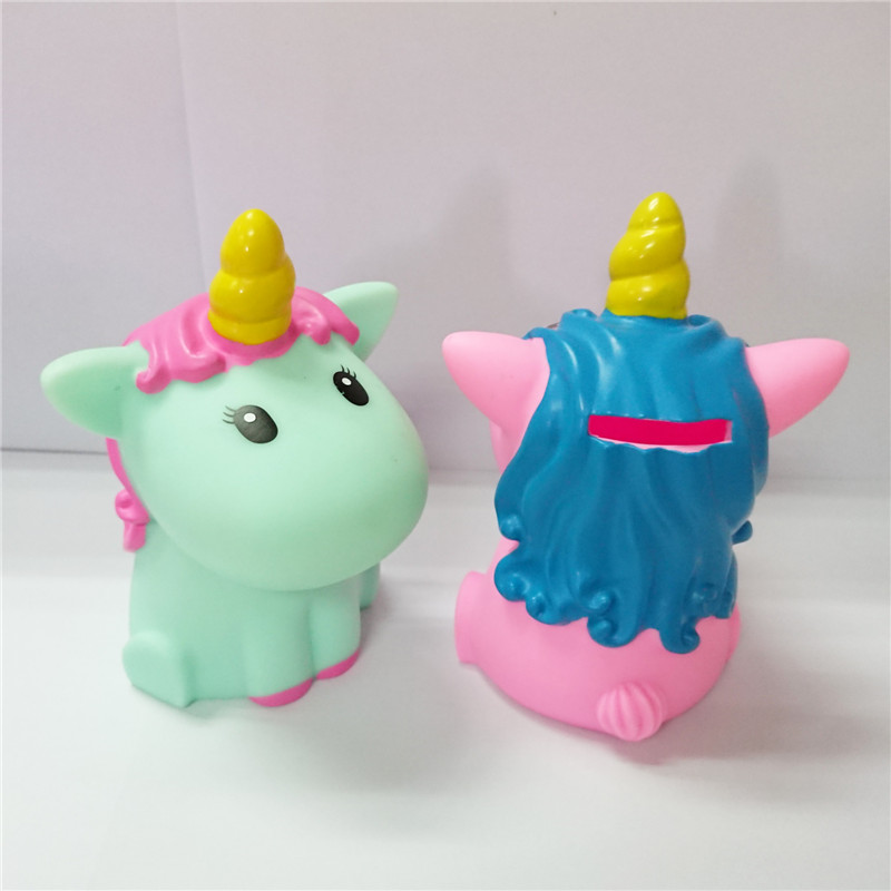 Милый единорог, пластиковые монет банки пользовательские Единорог экономия денег коробка для промотирования