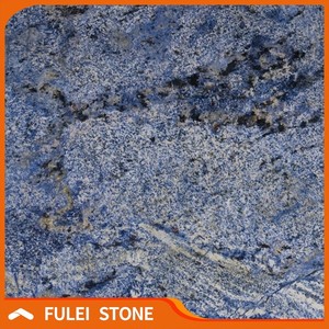 Bookmatched exótico granito azul Bahía wallstone diseño mural - Product Image 6