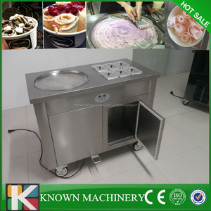 Meilleur vendeur 1 + 6 moule froid glace poêle à frire frit glace crème machine/unique pan frit glace crème rouleau machine - Product Image 1