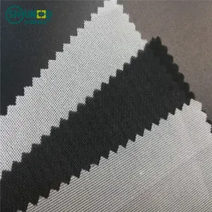 Bukram 껌 숙박 microdot 융합 interfacing waterjet 짠 부직포 폴리 에스테르 접착제 가용성 카펫 interlining 패브릭