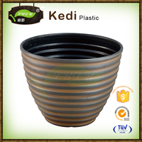 Pot en céramique décoratif en plastique du Vietnam Pot de jardin Pot de fleurs en poterie noire Vente en gros