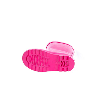 Nueva diseñado OEM servicio niños goma al aire libre marca lluvia <span class=keywords><strong>rosa</strong></span> medio de caucho wellies botas - Product Image 6