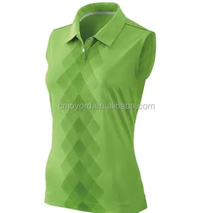 özel yeşil kolsuz bayan golf gömlek