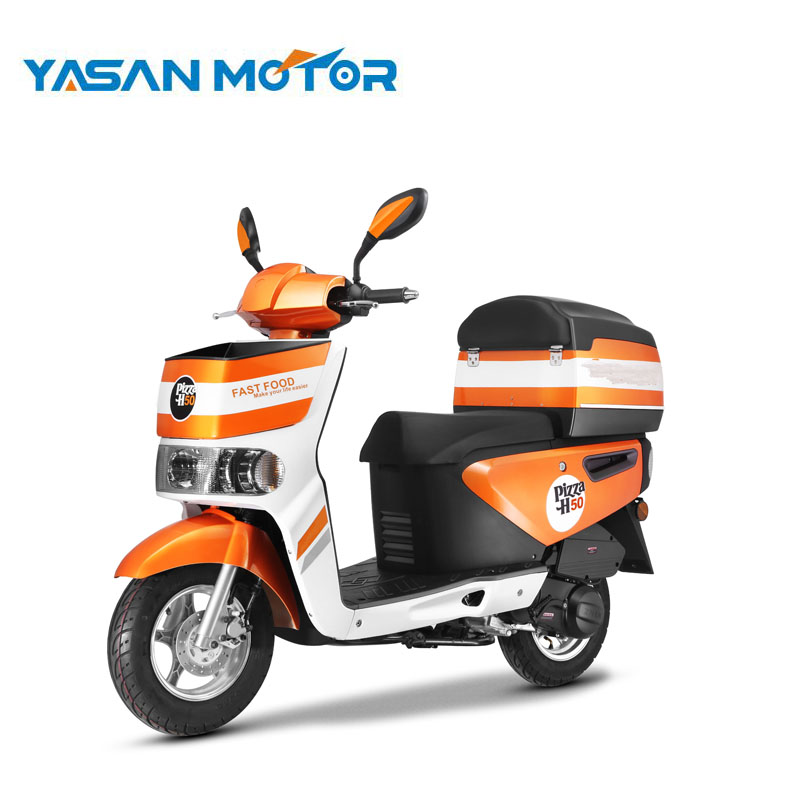 3,50-10 шин 50CC 2 колеса бензиновый скутер, способный преодолевать Броды для доставки платья, расшитые белыми бусинами под коробка