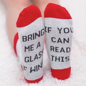 BONYPONY nouvel arrivage de chaussettes à vin personnalisées si vous pouvez lire cela, apportez-moi des chaussettes à vin en verre - Product Image 3