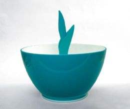 Grands bols alimentaires uniques en plastique de couleur bleue - Product Image 4