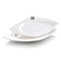 Plats en forme de poisson blanc en mélamine, offre spéciale