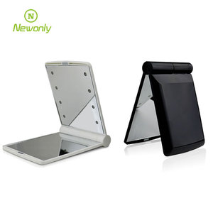Usine en gros carré 8 pièces LED miroir de poche éclairé Double face Portable avec Logo personnalisé pour une utilisation cosmétique personnalisée - Product Image 6