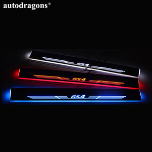 AutoDragons 4 pièces en acier inoxydable étanche couleurs changeantes plaque <span class=keywords><strong>plate</strong></span> doublure bande bienvenue pédales Led mobile porte seuil plaque de seuil - Product Image 5