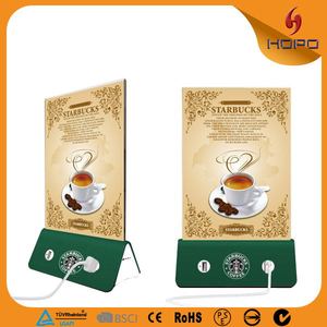 Compras en línea Anti estilo de robo mesa de pie titular del menú de banco de energía para la cafetería - Product Image 1