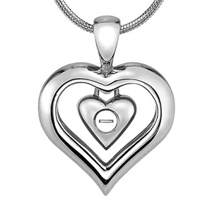 Heart Silver Finish Cremation Jewelry Urn Pendant Memorial Keepsake Necklace for Ashes with 20'' Snake <strong>Chain</strong> - Product Image 4