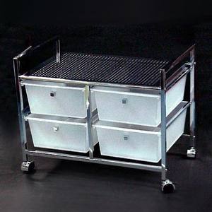 รถเข็นลิ้นชักพลาสติกท่อโลหะเคลื่อนย้ายได้สีขาว - Product Image 2