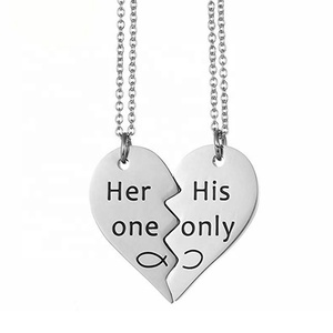 MECYLIFE acciaio inossidabile la sua unica collana di gioielli da una coppia collana a cuore diviso all'ingrosso - Product Image 1