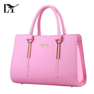 Giá cả hợp lý Exquisite Hồng Đồng Bằng PU Leather Nữ Túi Xách Với một nữ Sinh